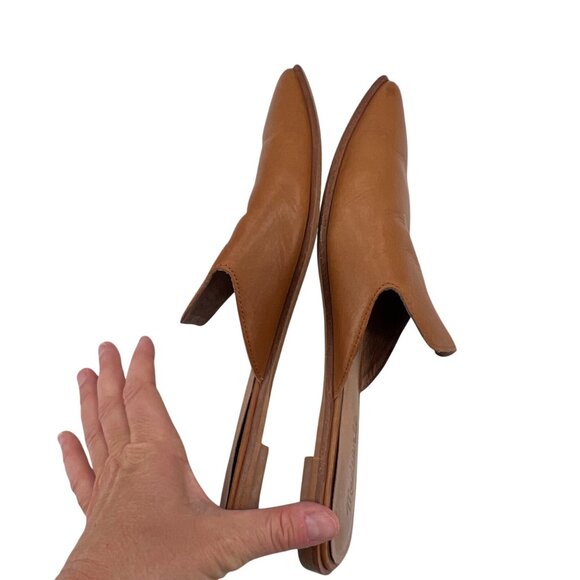 Madewell Brown Leather Pointed-Toe Mules Size 8.5 - Picture 5 of 7